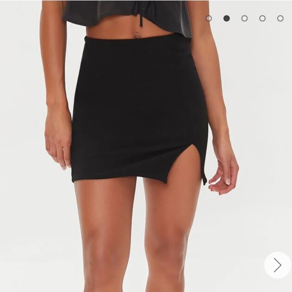 Forever 21 Black Mini Skirt with slit in front